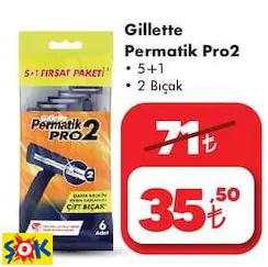 GİLLETTE PERMATİK PRO2 5+1 2 BIÇAK TIRAŞ BIÇAĞI